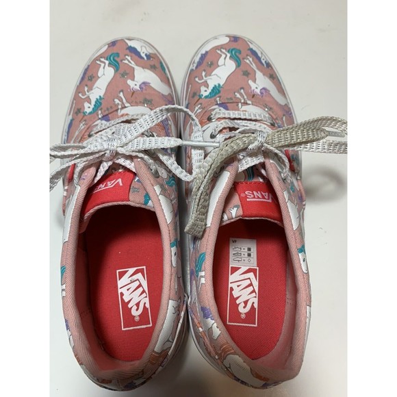 VANS OFF THE WALL Girls Pink UNICORN SPARKLE Shoe Size 5 - Picture 8 of 9